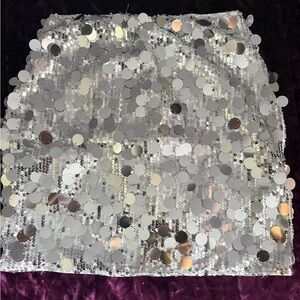 Shein silver sequins mini skirt size M